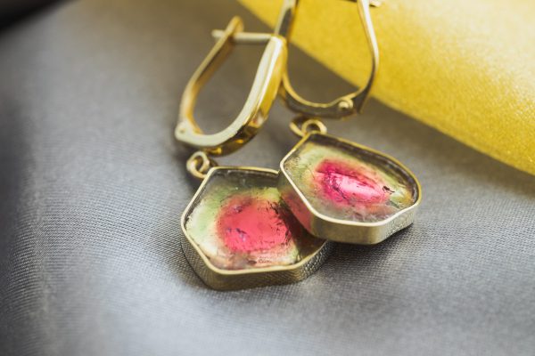 Watermelon Tourmaline Earrings